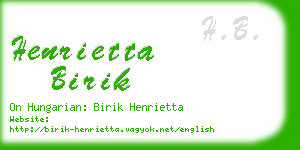 henrietta birik business card